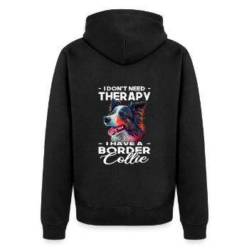 Border Collie - Amoureux des chiens - Propriétaires de chiens - Veste à capuche bio Premium Unisexe - noir - Dos - Nico (187cm)