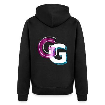 Graffiti G Design Geschenk - Unisex Premium Bio Zip Hoodie - Schwarz - Hinten - Nico (187cm)