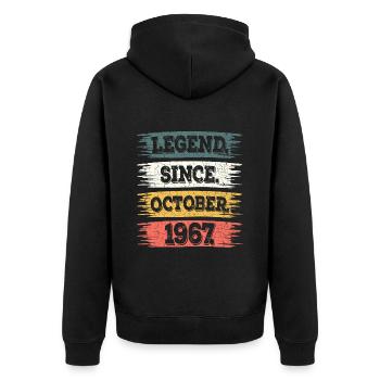 Legend Since October 1967 55 Years Anniversary - Unisex Premium Organic Zip Hoodie - black - Back - Nico (187cm)