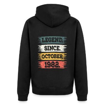 Légende Depuis Octobre 1982 40 Ans Anniversaire - Veste à capuche bio Premium Unisexe - noir - Dos - Nico (187cm)