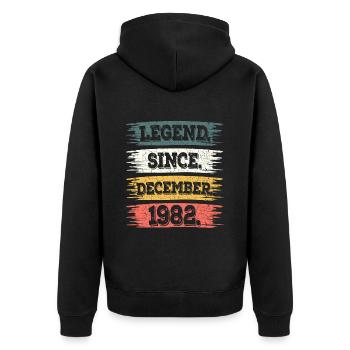 Légende Depuis Décembre 1982 40 Ans Anniversaire - Veste à capuche bio Premium Unisexe - noir - Dos - Nico (187cm)