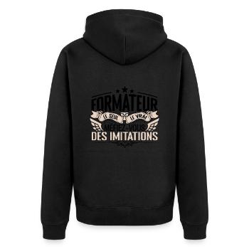 Formateur cadeau Formateur le vrai Formateur - Veste à capuche bio Premium Unisexe - noir - Dos - Nico (187cm)