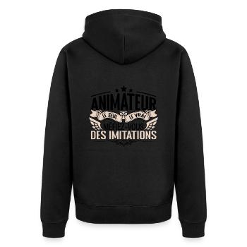 Animateur cadeau Animateur le vrai Animateur - Veste à capuche bio Premium Unisexe - noir - Dos - Nico (187cm)