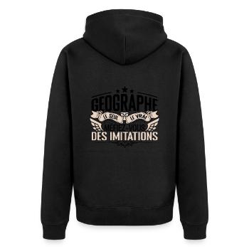 Géographe cadeau Géographe le vrai Géographe - Veste à capuche bio Premium Unisexe - noir - Dos - Nico (187cm)