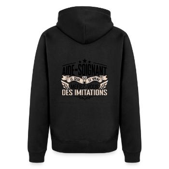 Aide Soignant cadeau Aide Soignant le vrai Aide So - Veste à capuche bio Premium Unisexe - noir - Dos - Nico (187cm)
