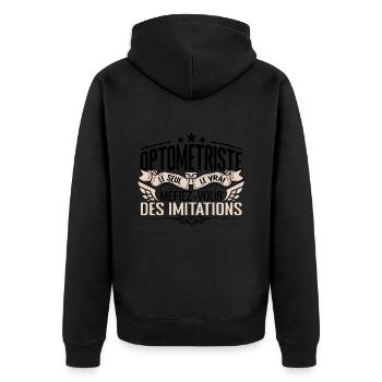 Optométriste cadeau Optométriste le vrai Optométri - Veste à capuche bio Premium Unisexe - noir - Dos - Nico (187cm)