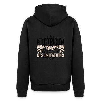 Électricien cadeau Électricien le vrai Électricien - Veste à capuche bio Premium Unisexe - noir - Dos - Nico (187cm)