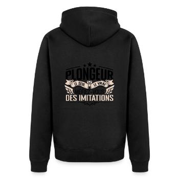 Plongeur cadeau Plongeur le vrai Plongeur - Veste à capuche bio Premium Unisexe - noir - Dos - Nico (187cm)