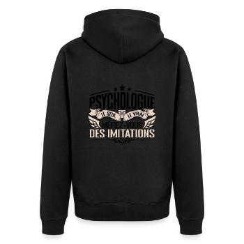 Psychologue cadeau Psychologue le vrai Psychologue - Veste à capuche bio Premium Unisexe - noir - Dos - Nico (187cm)