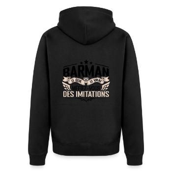 Barman cadeau Barman le vrai Barman - Veste à capuche bio Premium Unisexe - noir - Dos - Nico (187cm)