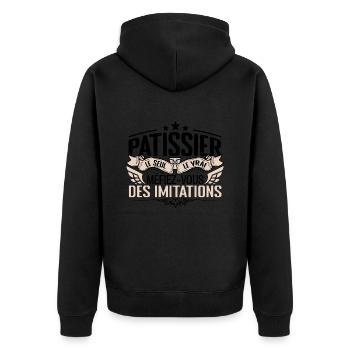 Pâtissier cadeau Pâtissier le vrai Pâtissier - Veste à capuche bio Premium Unisexe - noir - Dos - Nico (187cm)