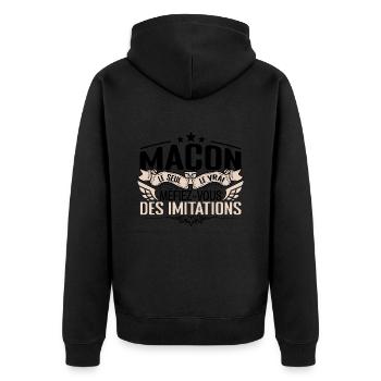 Maçon cadeau Maçon le vrai Maçon - Veste à capuche bio Premium Unisexe - noir - Dos - Nico (187cm)