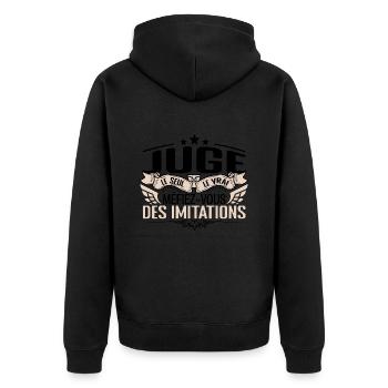 Juge cadeau Juge le vrai Juge - Veste à capuche bio Premium Unisexe - noir - Dos - Nico (187cm)