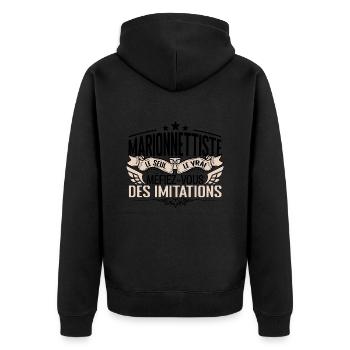 Marionnettiste cadeau Marionnettiste le vrai Mario - Veste à capuche bio Premium Unisexe - noir - Dos - Nico (187cm)