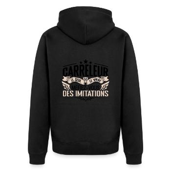 Carreleur cadeau Carreleur le vrai Carreleur - Veste à capuche bio Premium Unisexe - noir - Dos - Nico (187cm)
