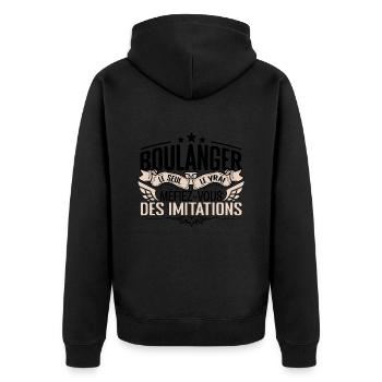 Boulanger cadeau Boulanger le vrai Boulanger - Veste à capuche bio Premium Unisexe - noir - Dos - Nico (187cm)