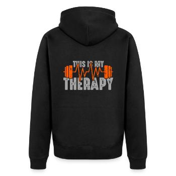 Workout, Fitness, Gym, Workout, Sports, Fun - Unisex Premium Organic Zip Hoodie - black - Back - Nico (187cm)