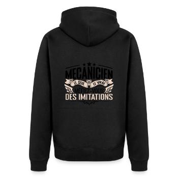 Mécanicien cadeau Mécanicien le vrai Mécanicien - Veste à capuche bio Premium Unisexe - noir - Dos - Nico (187cm)