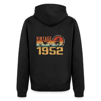 Vintage 1952 Cadeau Anniversaire - Millésime 1952 - Veste à capuche bio Premium Unisexe - noir - Dos - Nico (187cm)