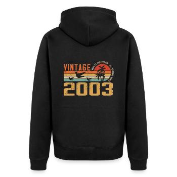 Vintage 2003 Cadeau Anniversaire - Millésime 2003 - Veste à capuche bio Premium Unisexe - noir - Dos - Nico (187cm)