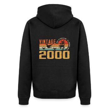 Vintage 2000 Cadeau Anniversaire - Millésime 2000 - Veste à capuche bio Premium Unisexe - noir - Dos - Nico (187cm)