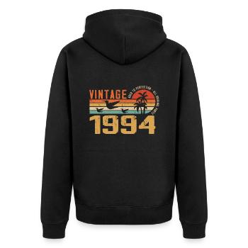 Vintage 1994 Cadeau Anniversaire - Millésime 1994 - Veste à capuche bio Premium Unisexe - noir - Dos - Nico (187cm)