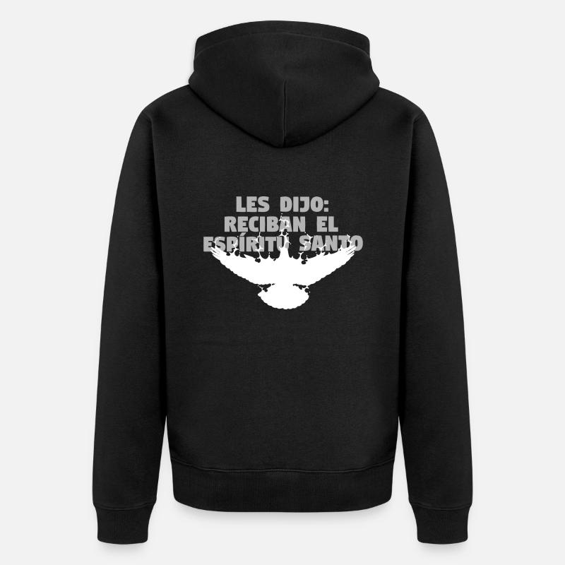 Receive Comforter - Spanish - Unisex Premium Organic Zip Hoodie - black