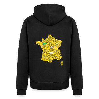 Fahrrad Fahrradfahrräder Fahrräder Frankreich Radfahrer Sport Tour - Unisex Premium Bio Zip Hoodie - Schwarz - Hinten - Nico (187cm)