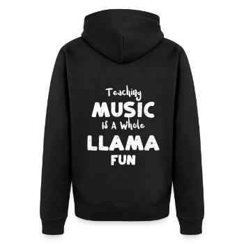 Teaching Music Is A Whole Llama Fun - Unisex Premium Bio Zip Hoodie - Schwarz - Hinten - Nico (187cm)