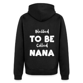 Bénie d’être appelée Nana - Veste à capuche bio Premium Unisexe - noir - Dos - Nico (187cm)