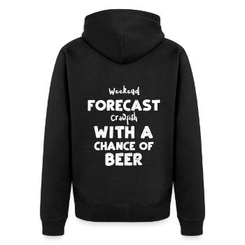 Weekend Forecast Crawfish With A... - Unisex Premium Bio Zip Hoodie - Schwarz - Hinten - Nico (187cm)