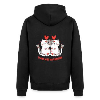 Amoureux de ma Valenttine - Veste à capuche bio Premium Unisexe - noir - Dos - Nico (187cm)
