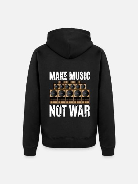 Make Music Not War - Unisex Premium Bio Zip Hoodie - Schwarz
