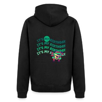 C’est mon anniversaire! Drôle de grenouille - Veste à capuche bio Premium Unisexe - noir - Dos - Nico (187cm)