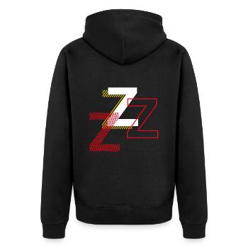 Alphabet Design Letter Z - Unisex Premium Organic Zip Hoodie - black - Back - Nico (187cm)