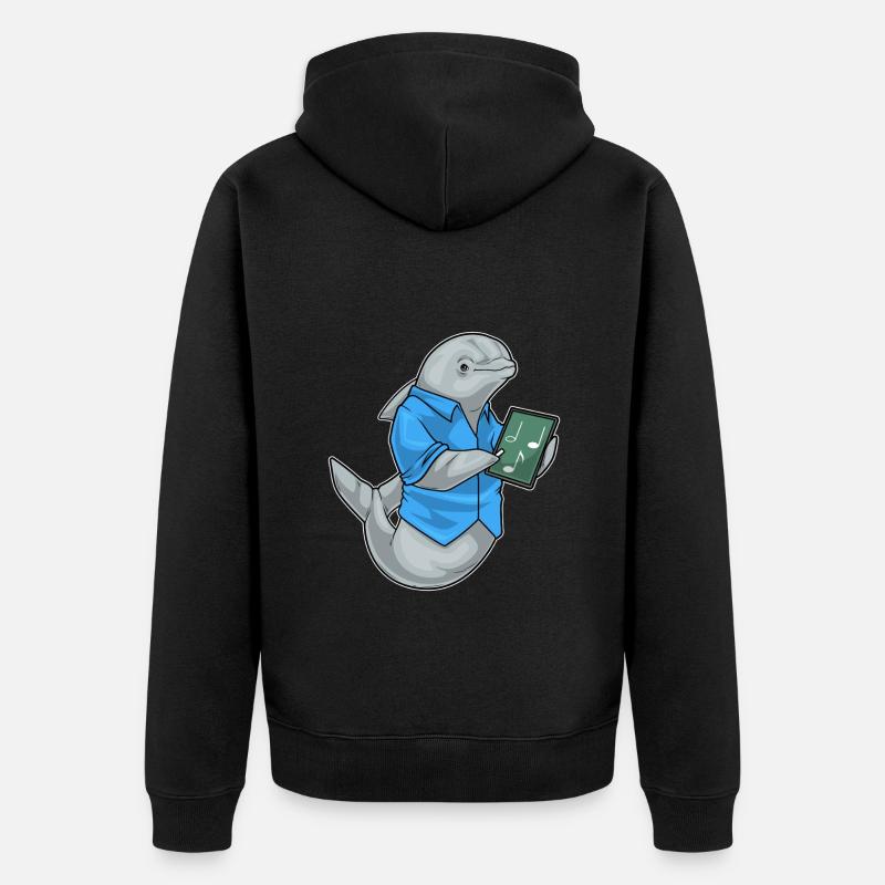 Partition Dolphin Music Teacher - Veste à capuche bio Premium Unisexe - noir