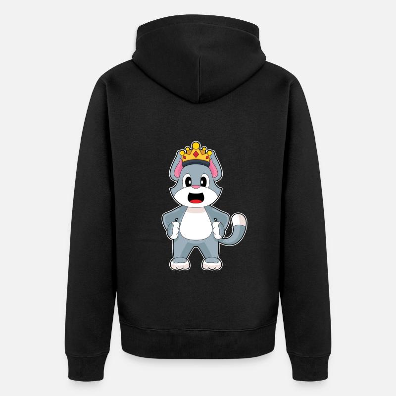 Couronne de chat - Veste à capuche bio Premium Unisexe - noir