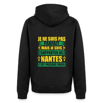 Cadeau drole pour les fans de nantes club - Veste à capuche bio Premium Unisexe - noir - Dos - Nico (187cm)