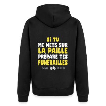 paysans en colere agriculteur agricultrice - Veste à capuche bio Premium Unisexe - noir - Dos - Nico (187cm)