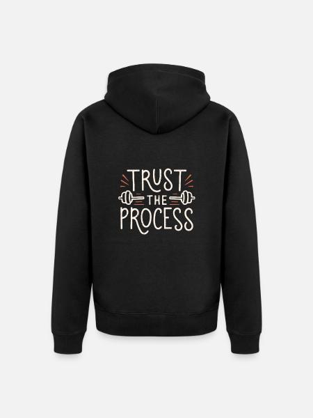 Trust the process gym - Unisex Premium Organic Zip Hoodie - black