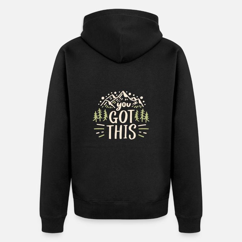Du hast diese Motivation - Unisex Premium Bio Zip Hoodie - Schwarz