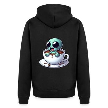 Alien Alien Buveur de café Caféine - Veste à capuche bio Premium Unisexe - noir - Dos - Nico (187cm)