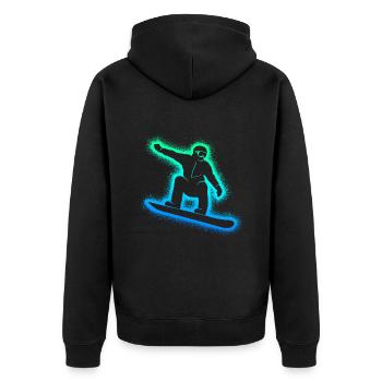 Snowboarder Snowboarden Jungen Herren Snowboard - Unisex Premium Bio Zip Hoodie - Schwarz - Hinten - Nico (187cm)