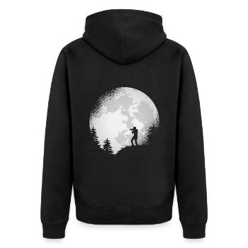 Photography Moon Photographer Full Moon - Unisex Premium Organic Zip Hoodie - black - Back - Nico (187cm)