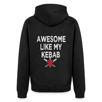 Awesome like my kebab chef kebab - Unisex Premium Organic Zip Hoodie - black - Back - Nico (187cm)