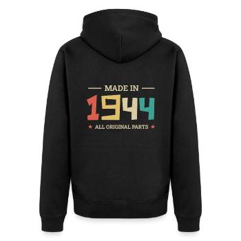 Legendary Since 1944 Original 1944 - Unisex Premium Organic Zip Hoodie - black - Back - Nico (187cm)
