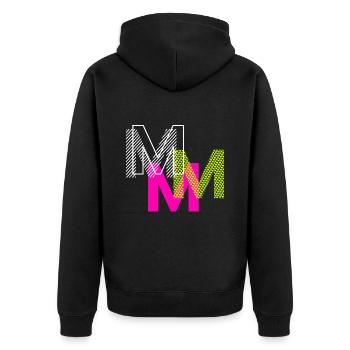 M Buchstabe - Unisex Premium Bio Zip Hoodie - Schwarz - Hinten - Nico (187cm)