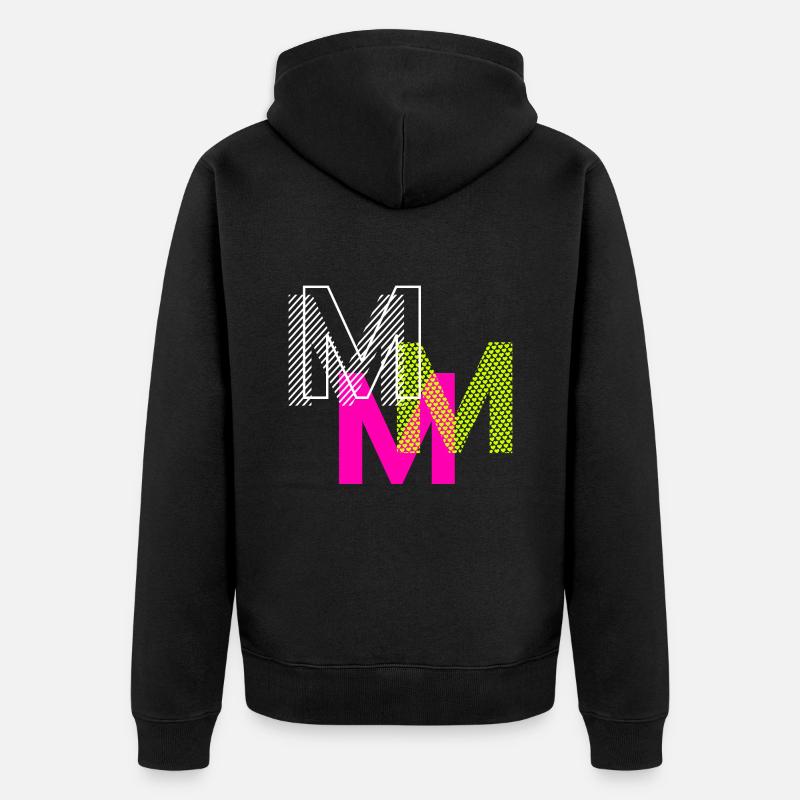 M Buchstabe - Unisex Premium Bio Zip Hoodie - Schwarz