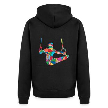 Gymnasts Gymnastics Ring Gymnastics Boys Men Gymnastics - Unisex Premium Organic Zip Hoodie - black - Back - Nico (187cm)