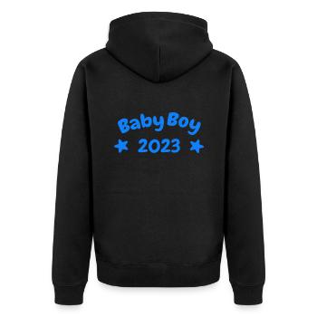 Baby Boy 2023 Design - Veste à capuche bio Premium Unisexe - noir - Dos - Nico (187cm)